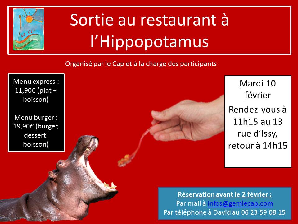 Sortie au restaurant à l’Hippopotamus